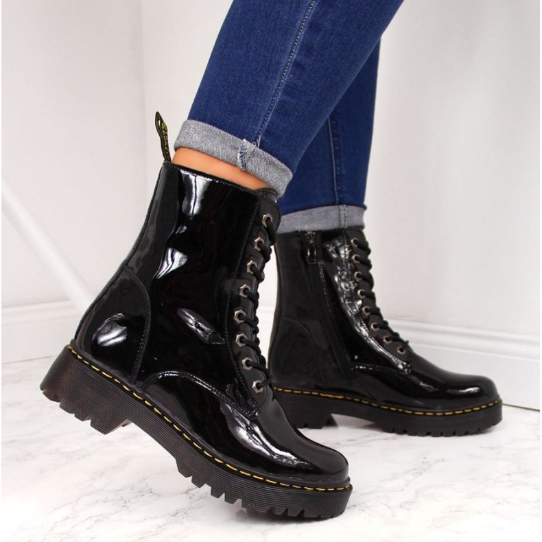 Stivali in pelle laccata nera Filippo W PAW80B nero 2