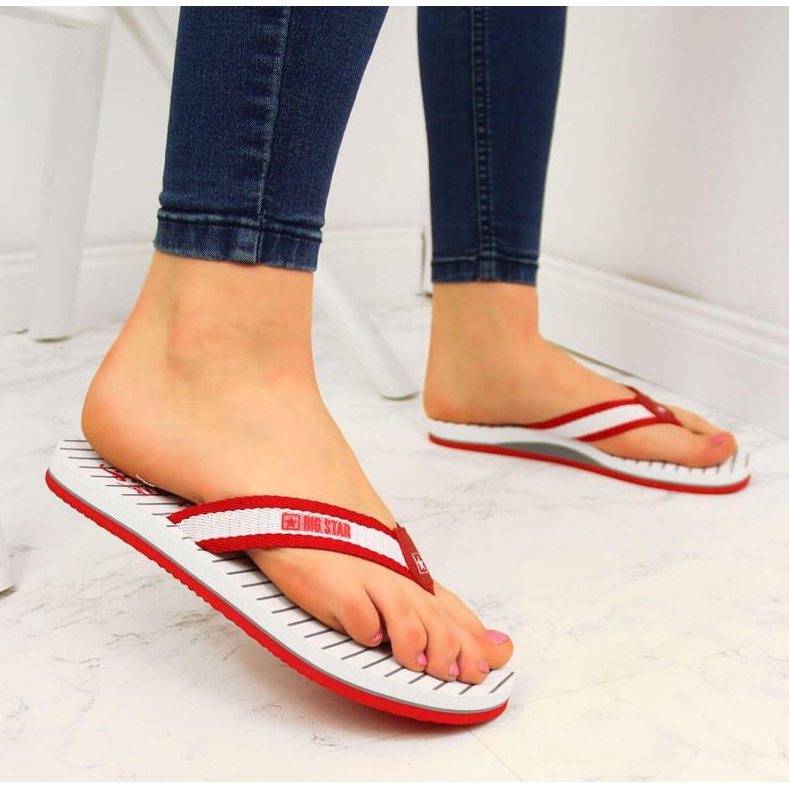 Big Star W DD274A249 infradito da spiaggia rosse bianco rosso 2