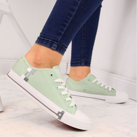 Sneakers in tessuto Big Star W HH274112 verde menta bianca 2