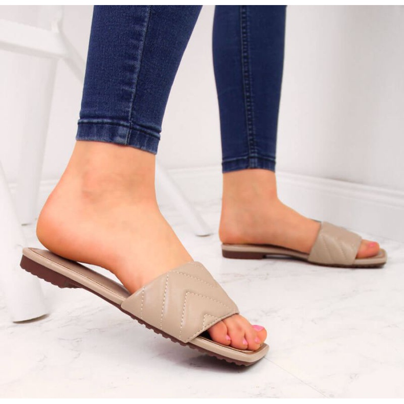 Ciabatte trapuntate S. Barski W OLI103B beige 2