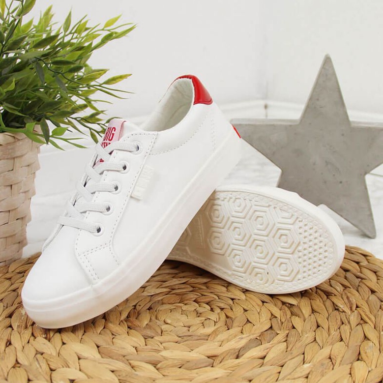 Sneakers basse in ecopelle Big Star Jr DD374134 bianche bianco marrone 2