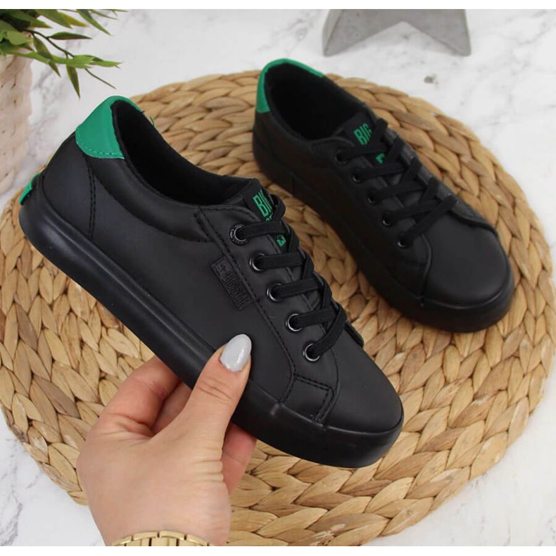 Sneakers basse in ecopelle Big Star Jr DD374147 nere bianca nero 1