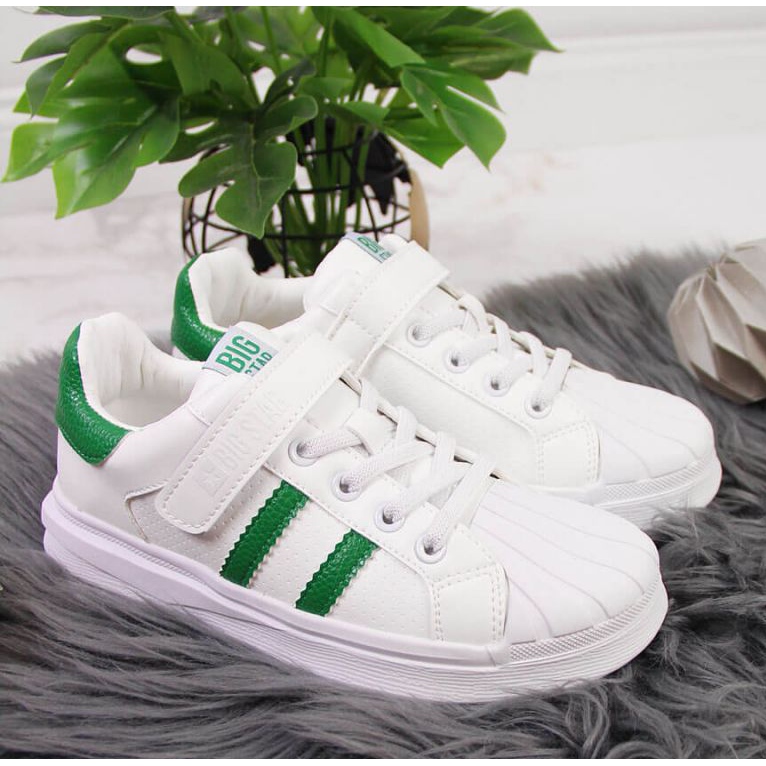 Scarpe sportive con velcro Big Star Jr GG374019 bianche bianco marrone 2