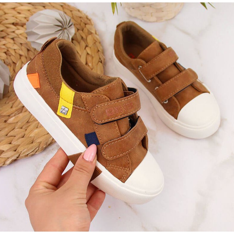 Sneakers basse con ecopelle Big Star Jr II374017 cammello bianco 1