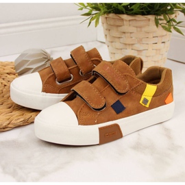 Sneakers basse con ecopelle Big Star Jr II374017 cammello bianco 2