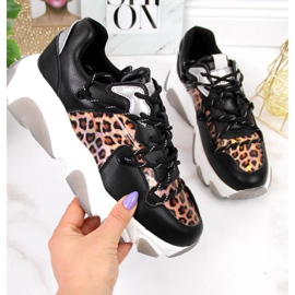 Sneakers leopardate Goe W II2N4067 beige marrone nero d'argento 1