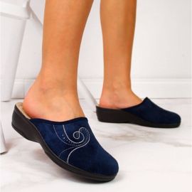 Pantofole da casa sulla zeppa Inblu W ARC2 blu navy 2