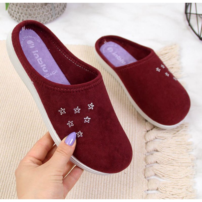Pantofole da casa Inblu W ARC4 bordeaux rosso 1