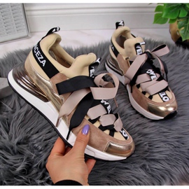 Sneakers con scritte Vinceza W JAN49A beige 1
