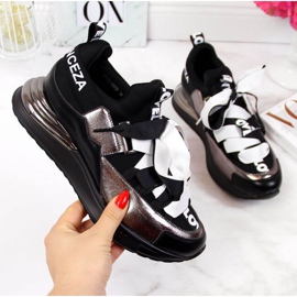 Sneakers nere con scritte Vinceza W JAN49B nero 1