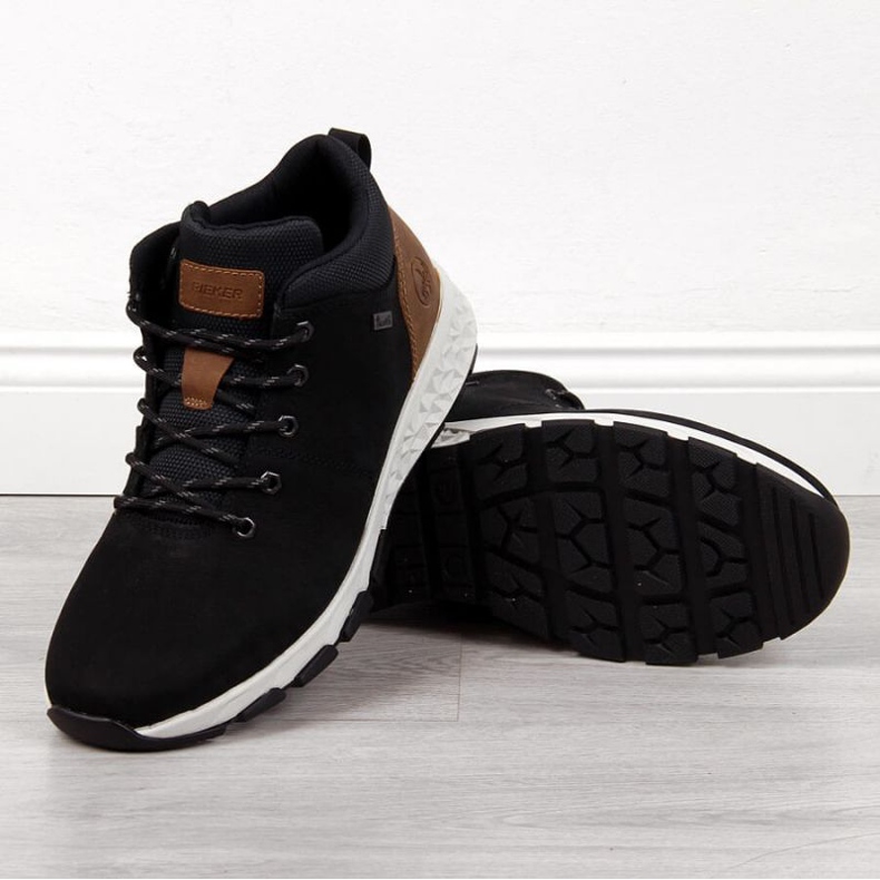 Scarpe in pelle Rieker M B6740 nero 1