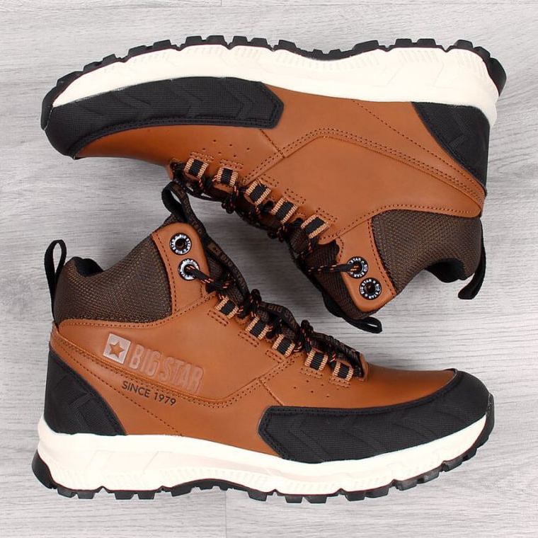 Scarponi da trekking non isolati Big Star Jr II274453 cammello bianca marrone 1