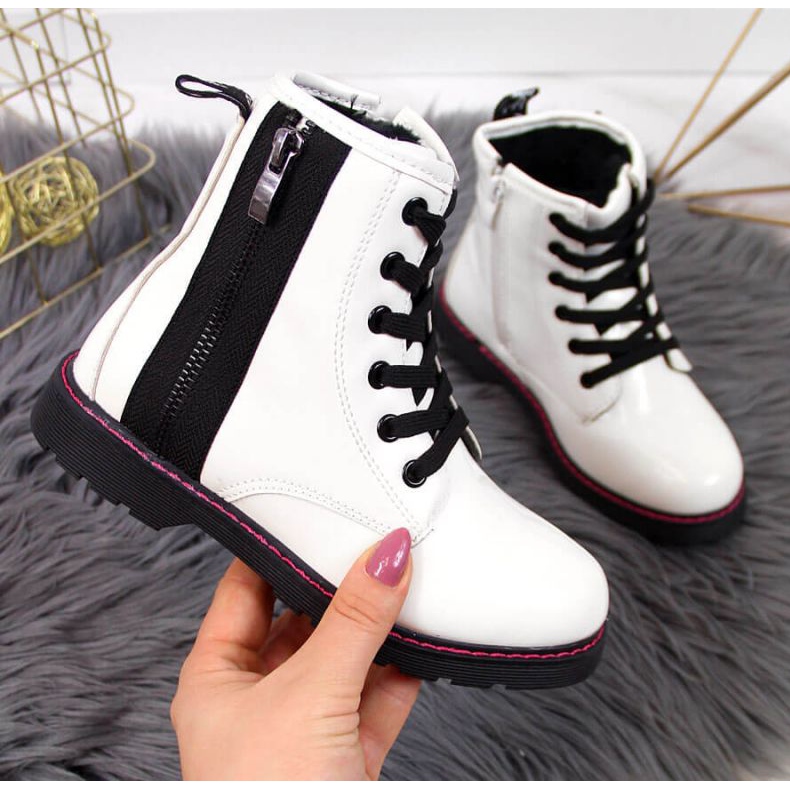Stivali termici laccati Jr EVE327B bianco bianca 1