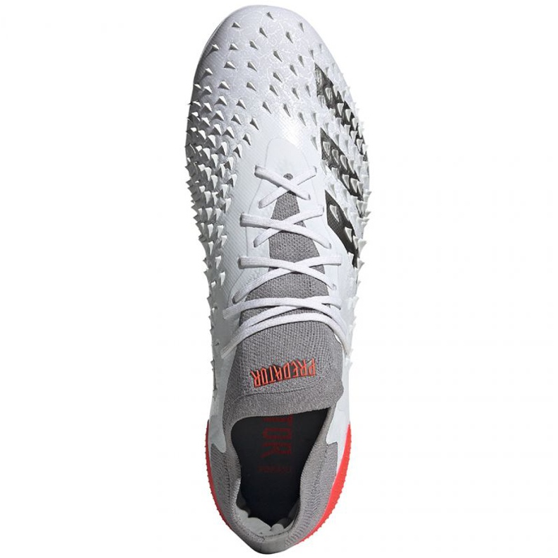 Scarpe da calcio Adidas Predator Freak.1 Fg LM FY6263 bianco, bianco, grigio / argento bianca 1