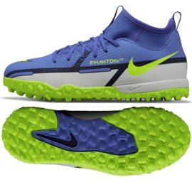 Nike Phantom GT2 Academy Df Tf Jr DC0818 570 scarpe da calcio blu, bianco, multicolore blu 1