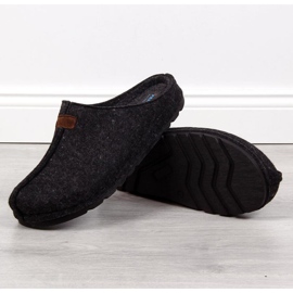 Pantofole in feltro Panto Fino M INT1630 nere nero grigio 1