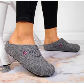 Pantofole con ricamo Panto Fino W INT1632 grigio 2
