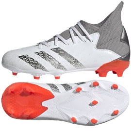 Scarpe da calcio Adidas Predator Freak.3 Fg Jr FY6280 bianco, bianco, grigio/argento bianco 1
