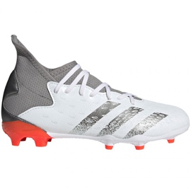 Scarpe da calcio Adidas Predator Freak.3 Fg Jr FY6280 bianco, bianco, grigio/argento bianco 2