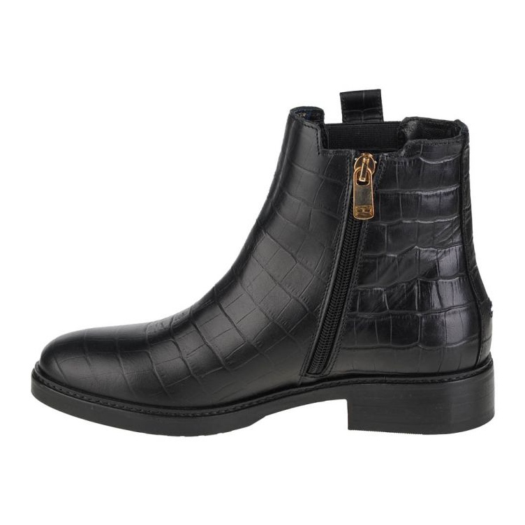 Tommy Hilfiger Stivaletto piatto elegante effetto coccodrillo W FW0FW05348-BDS nero 1