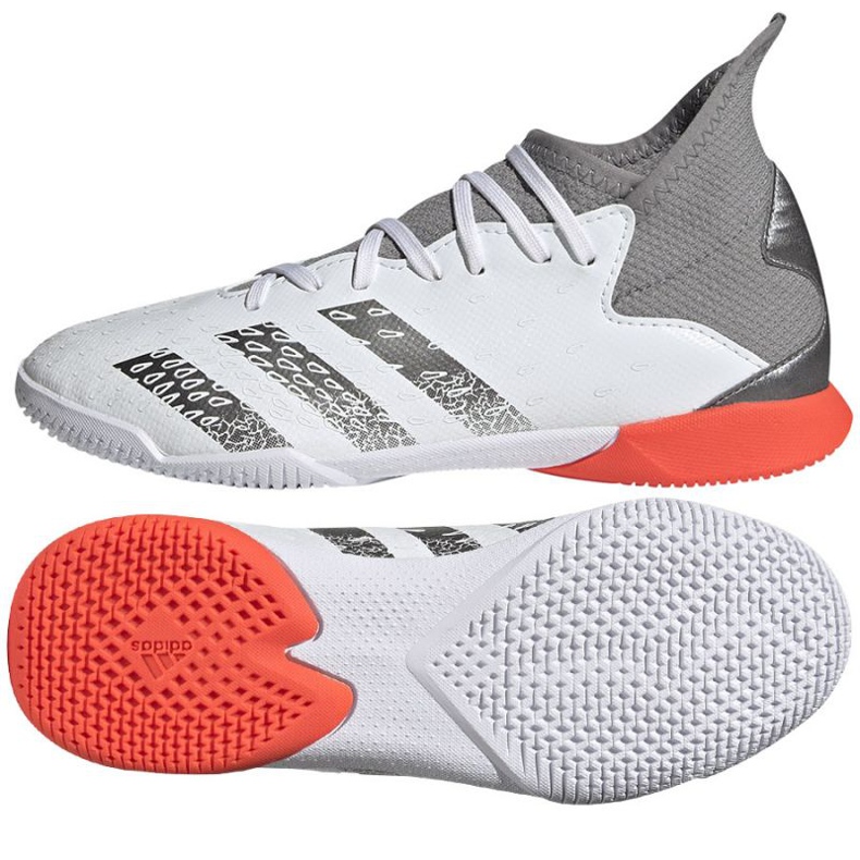 Scarpe da calcio Adidas Predator Freak.3 In Jr FY6286 grigio, bianco bianca 1
