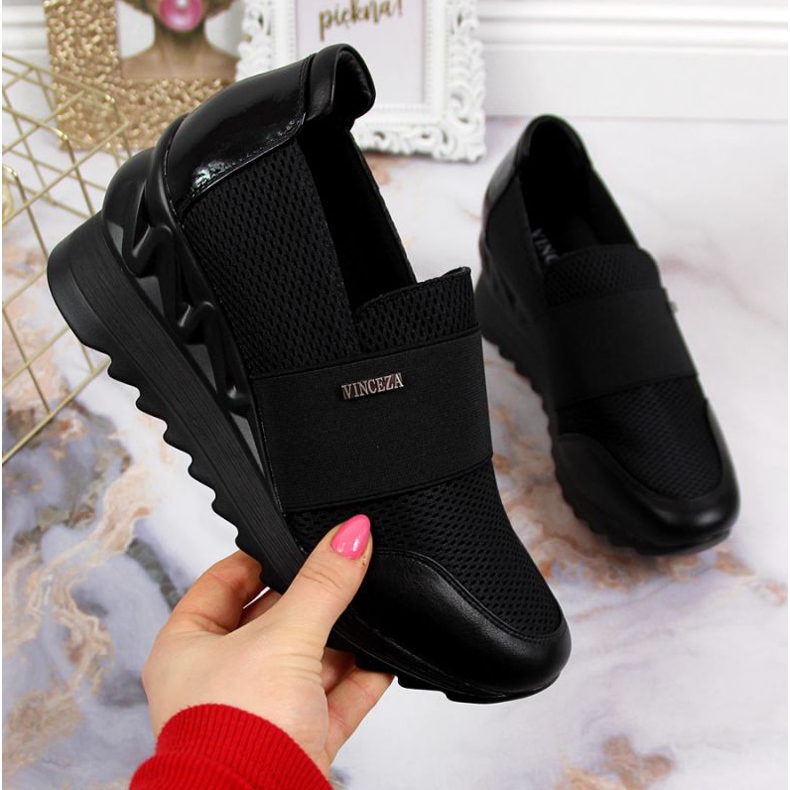 Sneakers con zeppa Vinceza W JAN62 nere nero 1