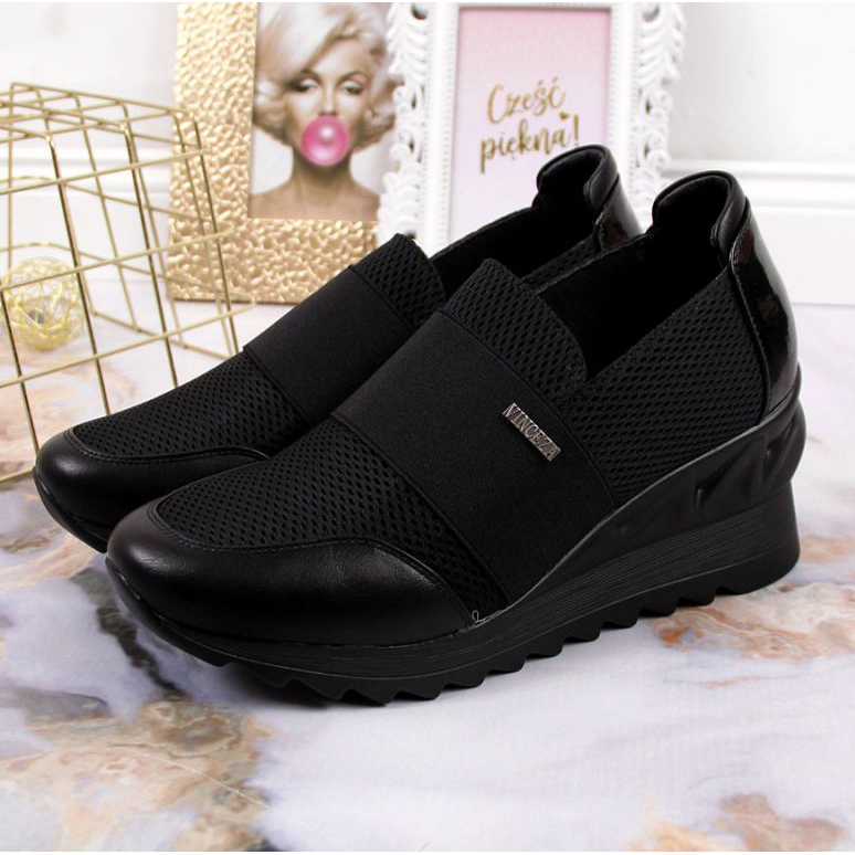 Sneakers con zeppa Vinceza W JAN62 nere nero 2