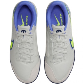Nike Tiempo Legend 9 Academy Ic Jr DA1329 075 scarpe da calcio verde, blu, grigio/argento sfumature di grigio 1