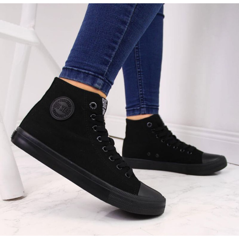 Sneakers alte in tessuto Big Star W FF274A170 nere nero 2