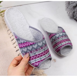 Pantofole da casa W BEF17D Befado grigio viola 1