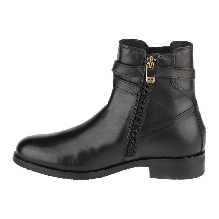 Tommy Hilfiger Stivaletto piatto con dettagli in metallo su cintura W FW0FW05967-BDS nero 1