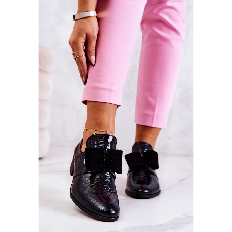 PA2 Scarpe in pelle di serpente Nero Marleigh 2