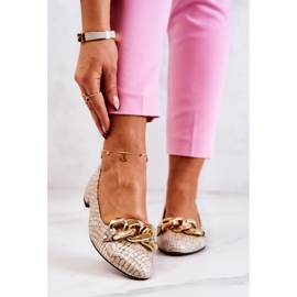 PA2 Décolleté con serpente in pelle laccata Beige Elissabeth marrone 2
