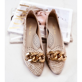 PA2 Décolleté con serpente in pelle laccata Beige Elissabeth marrone 1