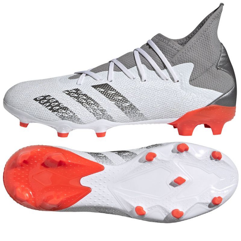 Scarpe da calcio Adidas Predator Freak.3 Fg M FY6276 grigio, bianco bianca 1