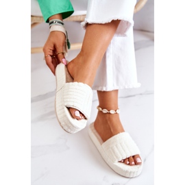 FJ1 Ciabatte Pantofole Su Una Piattaforma Lilly Beige Chiaro 1