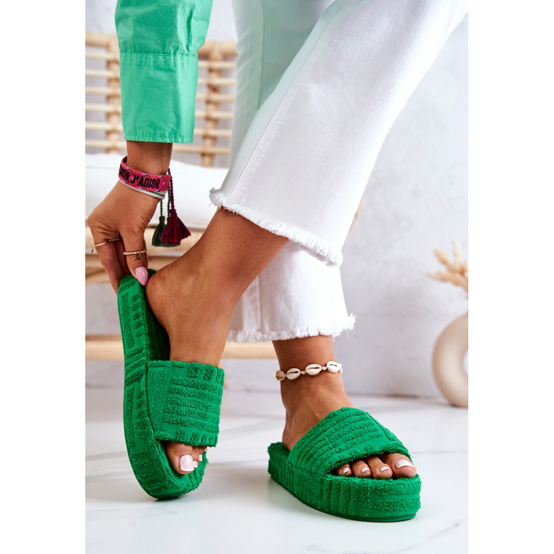 FJ1 Ciabatte Sulla Piattaforma Verde Lilly 2