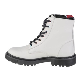 Tommy Hilfiger Jeans Stivaletto piatto con occhielli iridescenti W EN0EN01537-YBL bianco 1