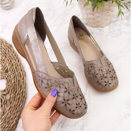 Scarpe traforate W Rieker 41356 beige 1