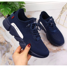 Scarpe sportive in tessuto Big Star W JJ274274 blu navy 1