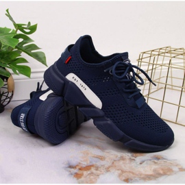 Scarpe sportive in tessuto Big Star W JJ274274 blu navy 2