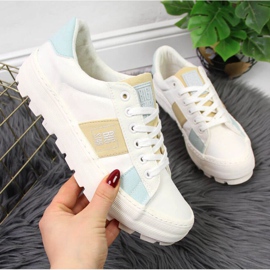 Sneakers in tessuto sulla piattaforma Big Star W JJ274480 bianche bianca 1
