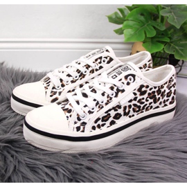Sneakers bianche con stampa leopardata Big Star W JJ274615 bianca marrone 2