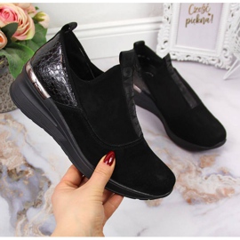 Sneakers in pelle su zeppa Filippo W PAW253A nere nero 1