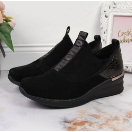 Sneakers in pelle su zeppa Filippo W PAW253A nere nero 2