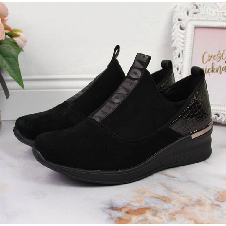 Sneakers in pelle su zeppa Filippo W PAW253A nere nero 2