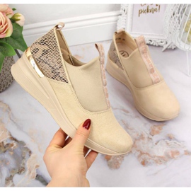 Sneakers in pelle su zeppa Filippo W PAW253B beige 1