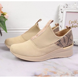Sneakers in pelle su zeppa Filippo W PAW253B beige 2