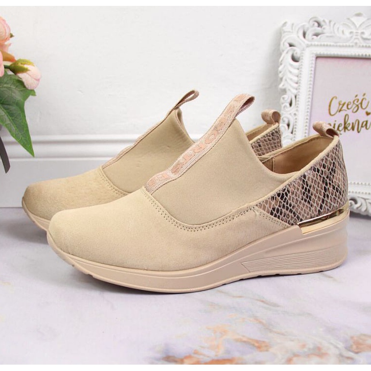 Sneakers in pelle su zeppa Filippo W PAW253B beige 2