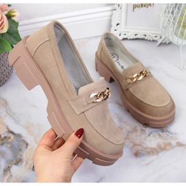 Scarpa in pelle con catena Filippo W PAW252B beige 1